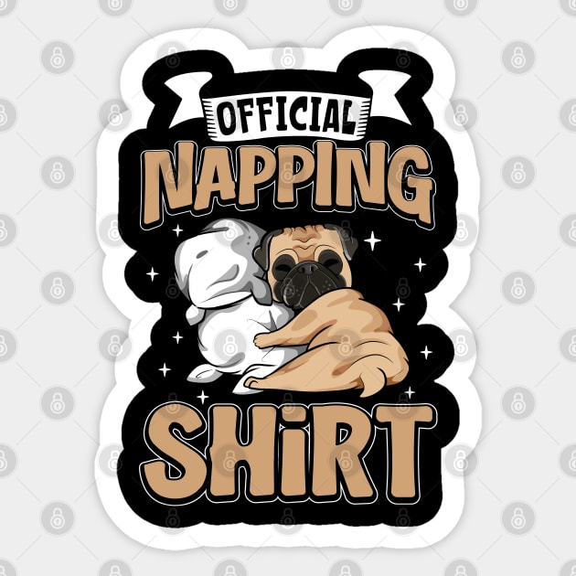 Pug - Official Napping Sticker by Modern Medieval Design